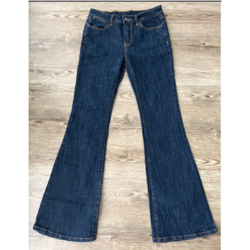 J. Galt Flare Jeans Women S Blue Dark Wash Slim Retro Y2K Denim